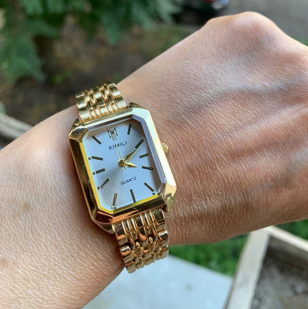 Women's Stainless Steel Square Quartz Watch